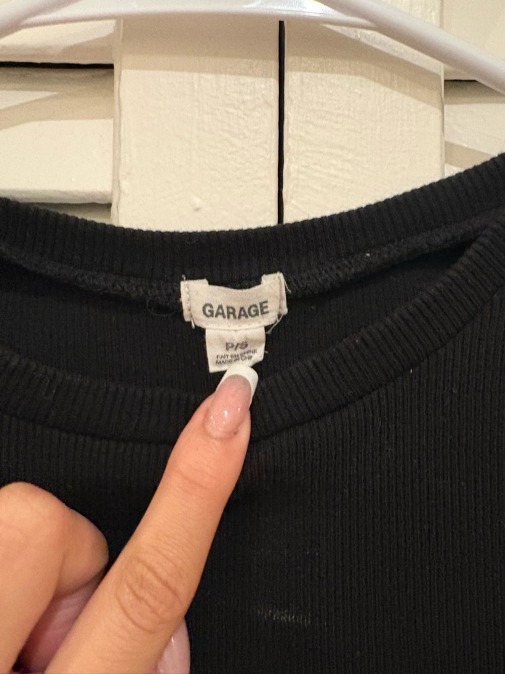 Garage Black Ribbed Cropped Tee - Picture 2 of 3